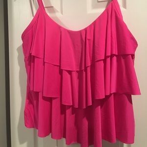 Plus Size ruffle layer tankini top